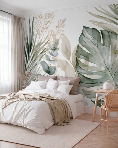 Tapety Monstera v akvareli, Fototapety s prírodnými motívmi, w05867 : Uwalls.sk