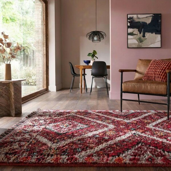 KOBEREC S VYSOKÝM VLASOM, 133/190 cm červená Flair Rugs - Online Only bytové doplnky, Online Only