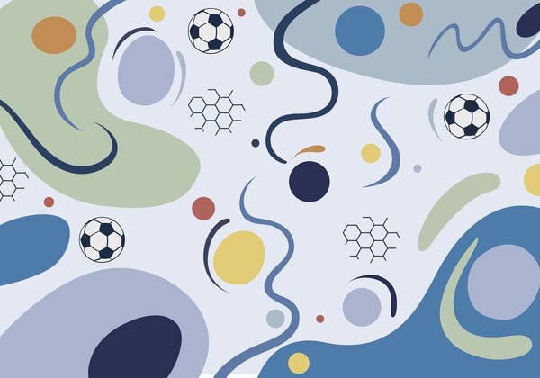 Tapety Farebné abstraktné tvary, futbalové lopty a čiary, Fototapety Šport, w05142v1 : Uwalls.sk
