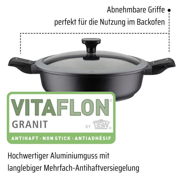 PANVICA NA DUSENIE povrch Vitaflon® Granit 28/8,2 cm GSW - Online Only bytové doplnky, Online Only