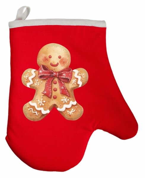 Vianočná kuchynská rukavica Ginger EMI, červená