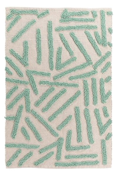 Prateľný koberec v mentolovo-krémovej farbe 60x90 cm Athena – douceur d'intérieur