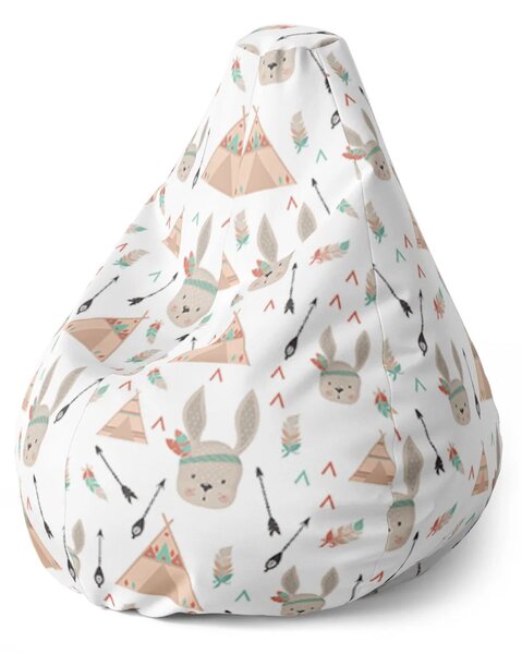 Sablio Sedací vak Pear Zajace pri stane - 70 x 95 x 15 cm