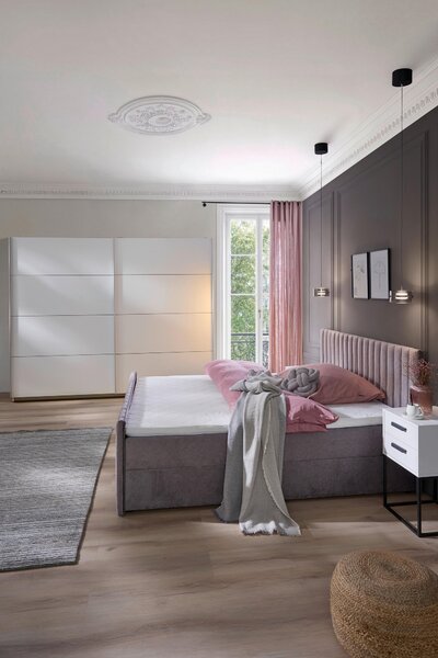 ŠAT. SKRIŇA S POSUV. DVERAMI, biela, 270/210/61 cm Ti'me - Skrine