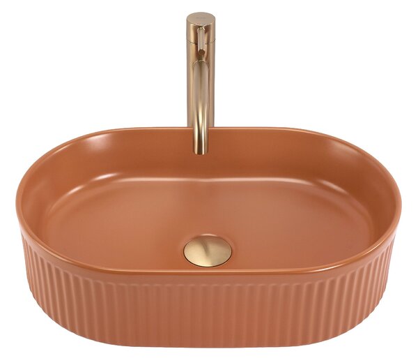 Rea Vanda, umývadlo na dosku 490x310x130 mm, oranžová matná, REA-U6377