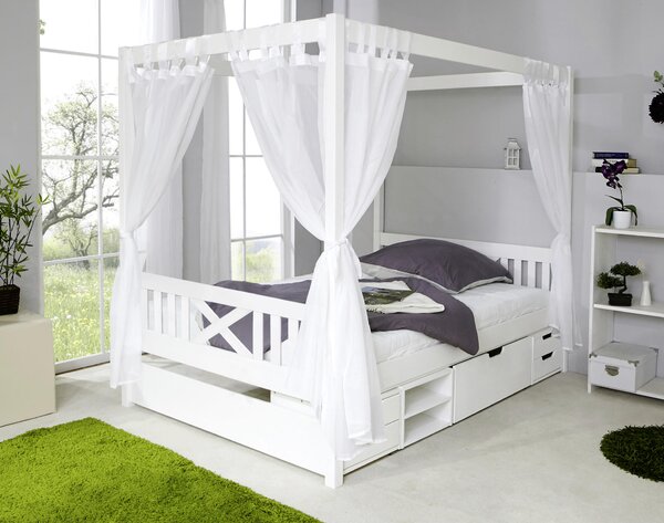 POSTEĽ S NEBESAMI, 140/200 cm biela MID.YOU - Postele, Online Only