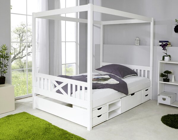 POSTEĽ S NEBESAMI, 140/200 cm biela MID.YOU - Postele, Online Only