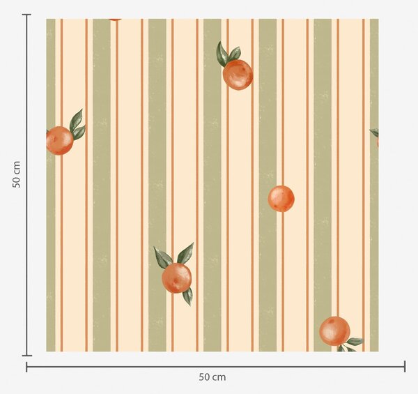 Tapety Oranžové ovocie na olivovo-krémových pruhoch, Tapety geometria, Tapety pruhy, a01263v3 : Uwalls.sk