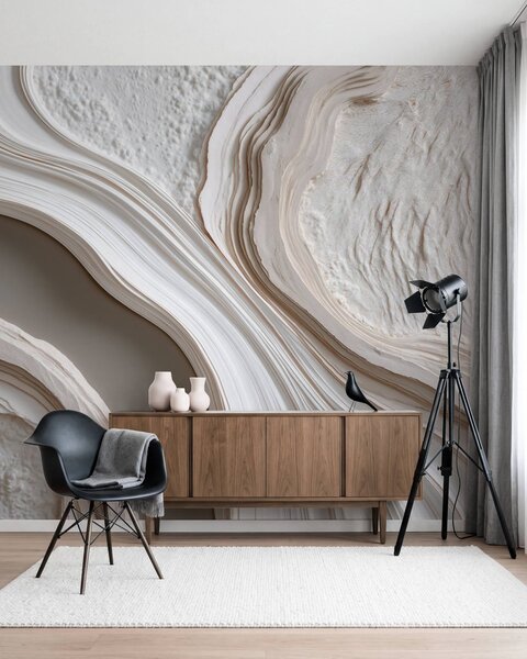 Tapety Vlny v kamennej sivej, Fototapety abstraktné, w10042 : Uwalls.sk