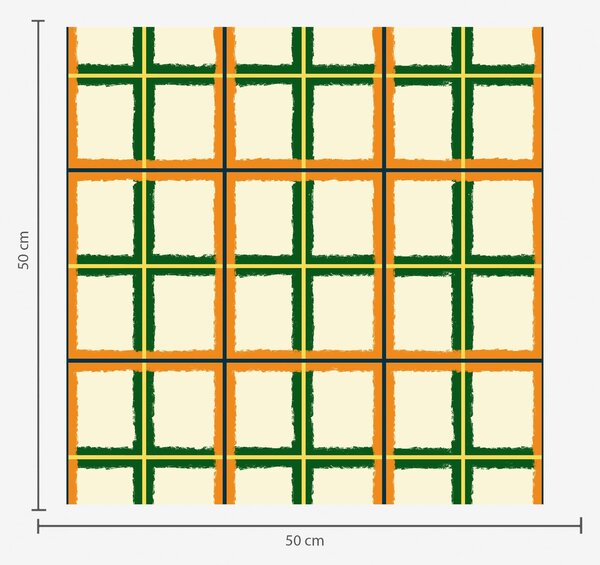 Tapety Výrazný kockovaný vzor s oranžovými a zelenými čiarami, Tapety abstraktné, a01267v3 : Uwalls.sk
