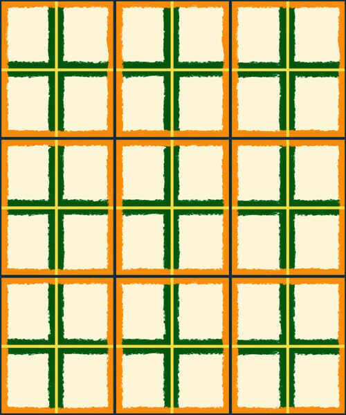 Tapety Výrazný kockovaný vzor s oranžovými a zelenými čiarami, Tapety abstraktné, a01267v3 : Uwalls.sk