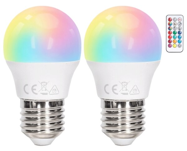 Aigostar - LED RGBW stmievateľná žiarovka G45 E27/4,8W/230V 3000K + diaľkový ovládač