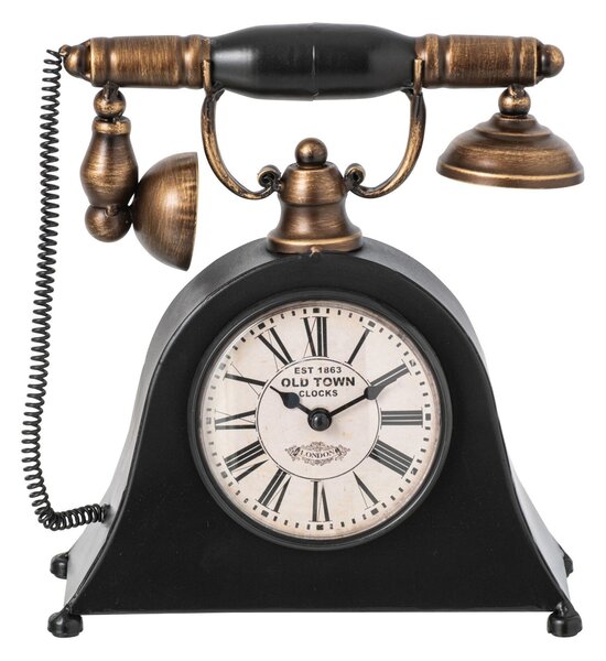 Stolové hodiny v tvare starého telefónu - 26*9*25 cm - J-Line by Jolipa