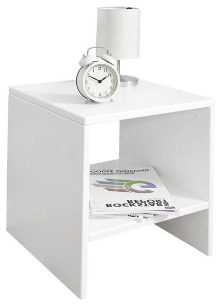 NOČNÁ SKRINKA, buk, biela, 40/40/40 cm Livetastic - Online Only spálne, Online Only
