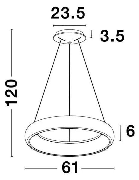 LED luster Albi 60 čierne – Čierna