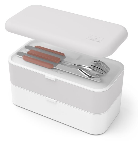 Nehrdzavejúca sada príborov Monbento Slim Box Pink Moka