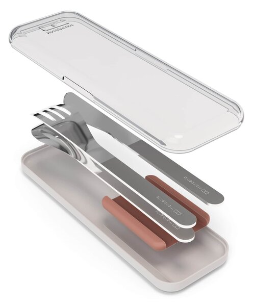 Nehrdzavejúca sada príborov Monbento Slim Box Pink Moka