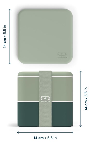 Desiatový box Monbento Square Green Bicolor 1,7 l