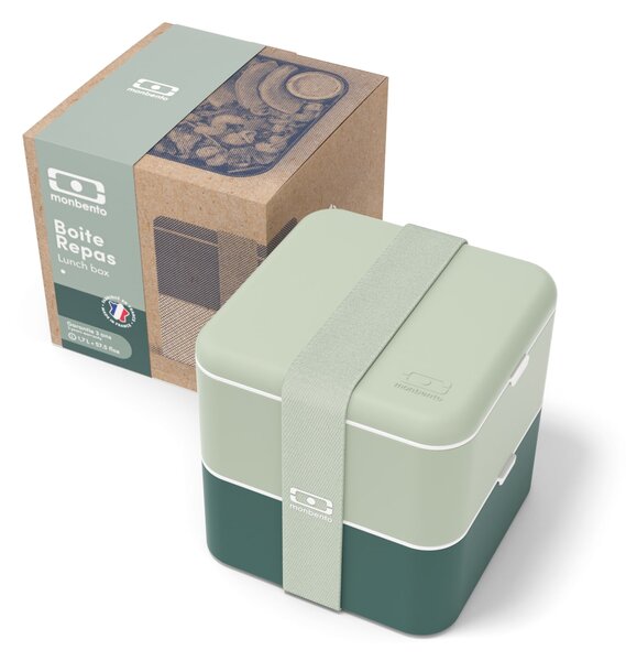 Desiatový box Monbento Square Green Bicolor 1,7 l