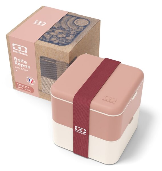 Desiatový box Monbento Square Pink Moka 1,7 l