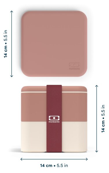 Desiatový box Monbento Square Pink Moka 1,7 l