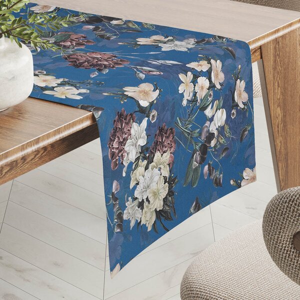 Biante Teflónový behúň na stôl TF-061 Kvety na modrom 20x120 cm