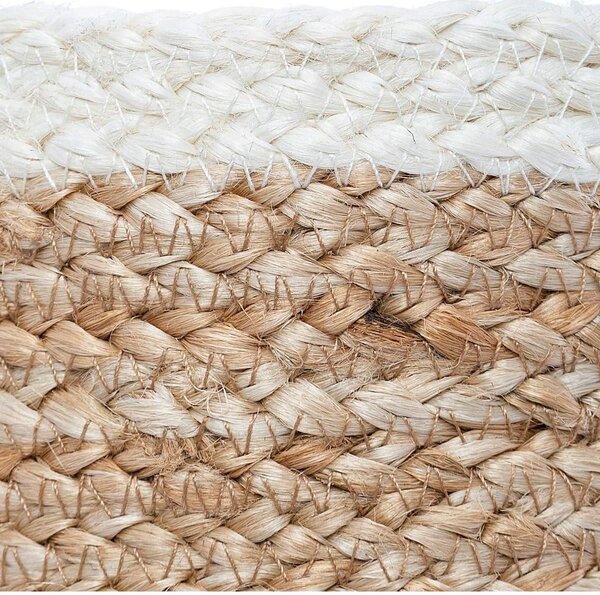 Okrúhle jutové koše SEAGRASS sada 3 ks, biela