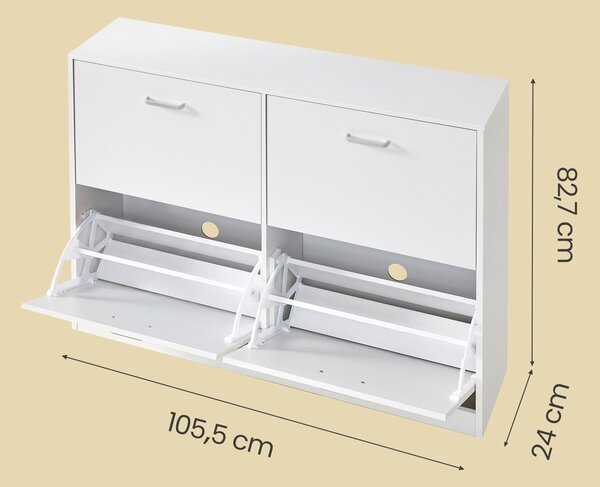 VÝKLOPNÁ SKRINKA NA TOPÁNKY, biela, 105,5/82,7/24 cm Boxxx - Online Only drobný nábytok, Online Only