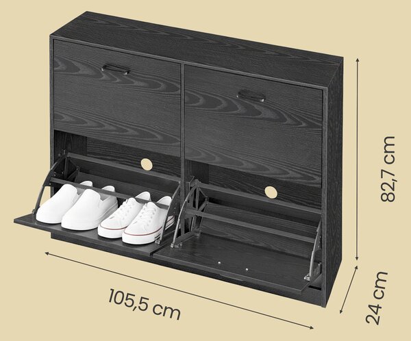 VÝKLOPNÁ SKRINKA NA TOPÁNKY, čierna, 105,5/82,7/24 cm Boxxx - Online Only drobný nábytok, Online Only