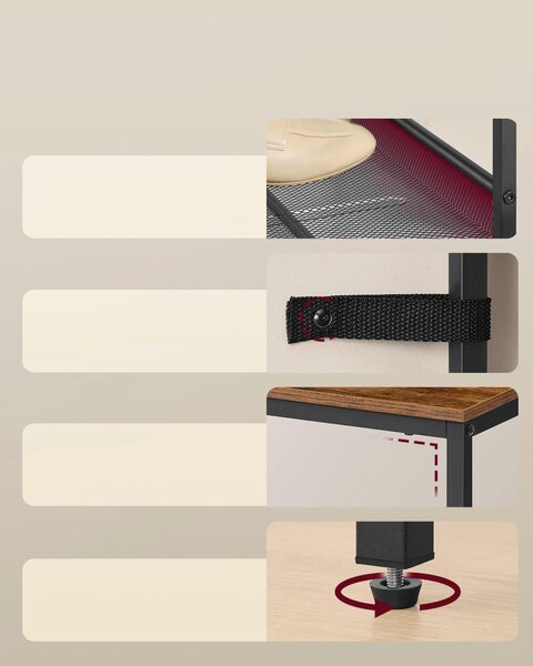REGÁL NA TOPÁNKY, hnedá, čierna, 75/53/28 cm Boxxx - Online Only drobný nábytok, Online Only