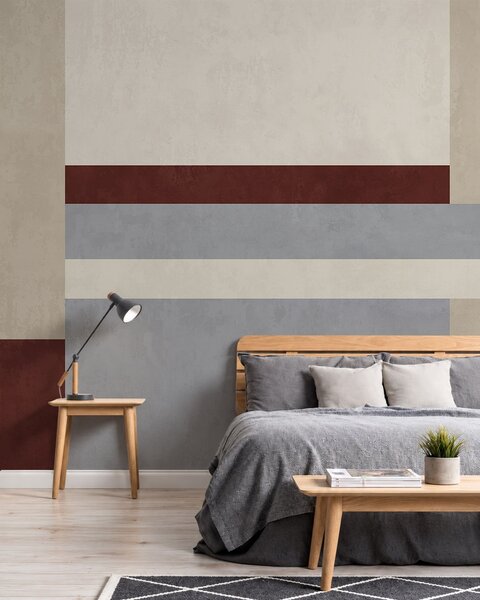 Tapety Abstraktná geometria s blokmi v odtieňoch bordovej, šedej a béžovej, 3D fototapety, Fototapety 3d geometrické postavy, w05890v2 : Uwalls.sk
