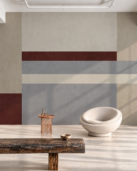 Tapety Abstraktná geometria s blokmi v odtieňoch bordovej, šedej a béžovej, 3D fototapety, Fototapety 3d geometrické postavy, w05890v2 : Uwalls.sk