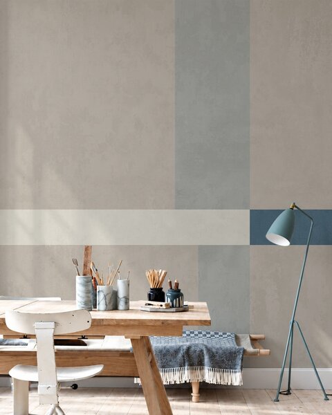 Tapety Abstraktné béžové a sivé obdĺžniky s modrým akcentom, Fototapety geometria, w05891v2 : Uwalls.sk