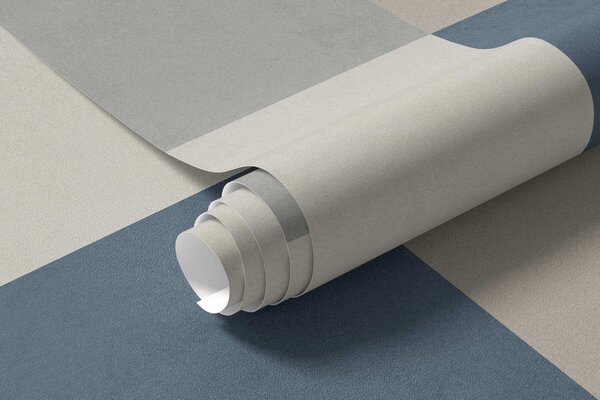 Tapety Abstraktné béžové a sivé obdĺžniky s modrým akcentom, Fototapety geometria, w05891v2 : Uwalls.sk