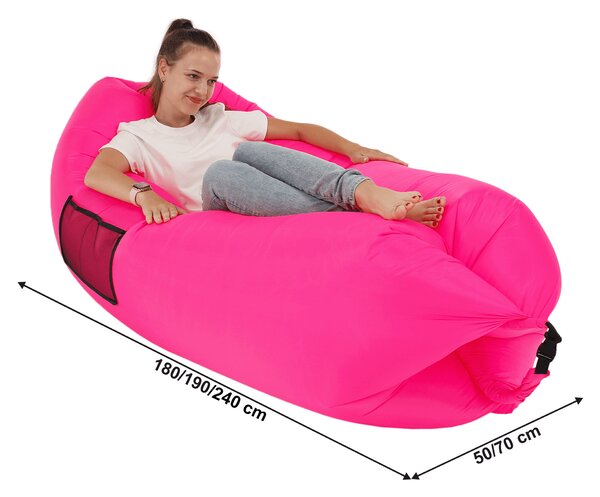 KONDELA Nafukovací sedací vak/lazy bag, ružová, LEBAG