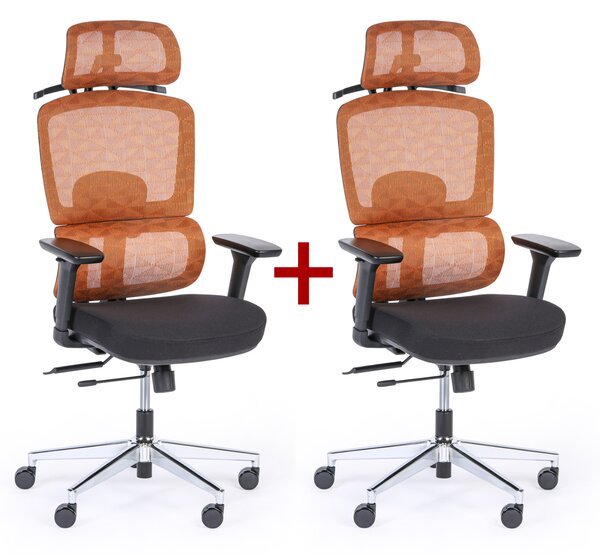 Kancelárska stolička JERRY 1+1 ZADARMO, oranžová