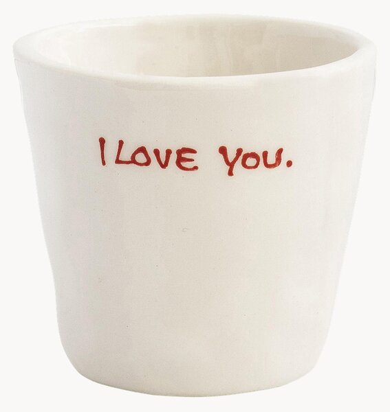 Ručne maľované šálky na espresso I Love You, 6 ks