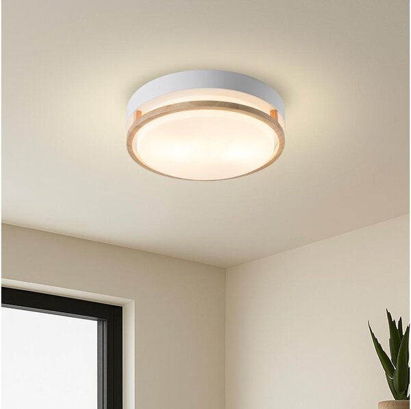 Brilagi - Stropné svietidlo ORINO 2xE27/40W/230V pr. 27 cm biela/dub