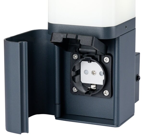Brilagi - Vonkajšie nástenné svietidlo so zásuvkou SCHUKO PILLAR 1xG9/11W/230V IP44 antracit
