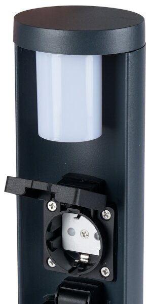 Brilagi - Vonkajšie svietidlo so 2 zásuvkami SCHUKO PILLAR 1xG9/11W/230V IP44 antracit