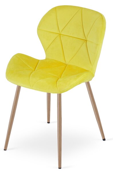 Jedálenská stolička MANGO VELVET, žltá