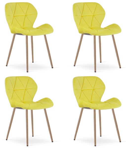 Jedálenská stolička MANGO VELVET, žltá