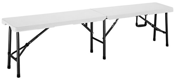 Sada 2 skladacích lavíc 180 cm - biela
