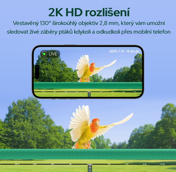 Bezdoteku Vtáčie oko múdre krmítko na okno s kamerou Sýkorka