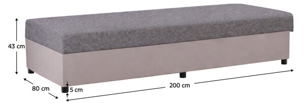 KONDELA Váľanda s úložným priestorom, kašmír/sivá, KONRI