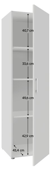 KONDELA Skriňa 1D, policová, biela, ROMER NEW TYP 1