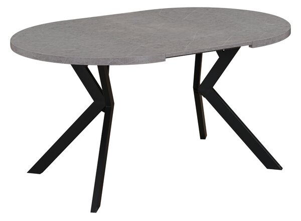 KONDELA Jedálenský rozkladací stôl, betón svetlý/čierna, 100-250x75,5 cm, LUKOS