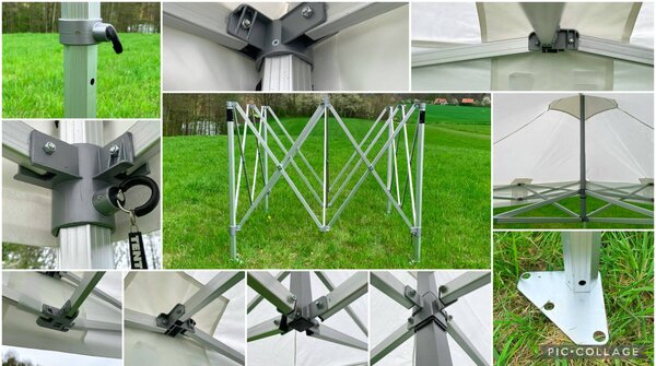 Nožnicový párty stan 3x3 m TENTino BIG HEXAGON Farba opláštenia: 1A - BIELA