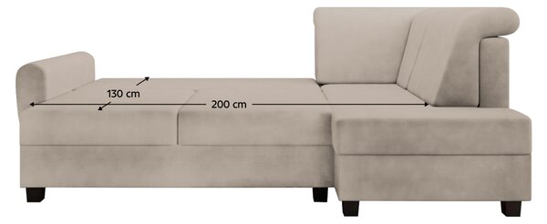 KONDELA Rohová sedacia súprava, béžová Taupe, pravá, MEDY ROH