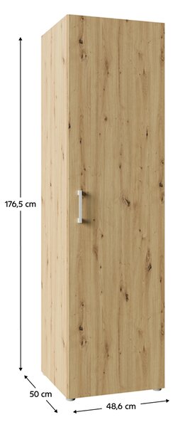 KONDELA Skriňa 1D, vešiaková, dub artisan, ROMER NEW TYP 2